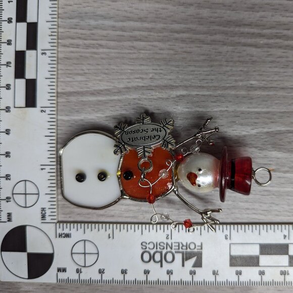 Vintage 2004 Hallmark Stained Glass Snowman Ornament - Picture 7 of 7